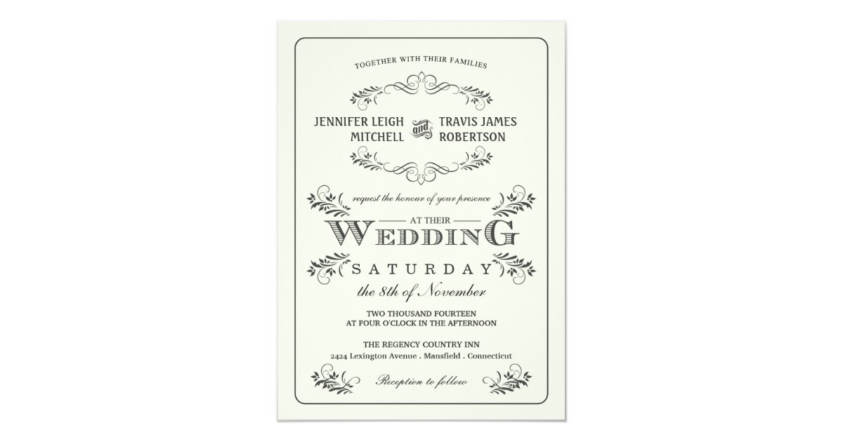 Vintage Ornate Flourish Wedding Invitations | Zazzle.com