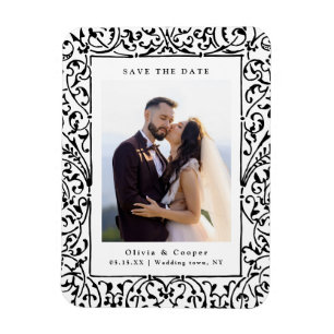 Vintage Ornate Frame Classic Wedding Photo Magnet