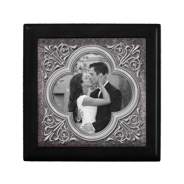 Vintage Ornate Frame Photo Template Jewelry Box (Front)