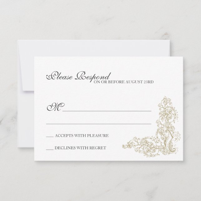 Vintage Ornate Gold & Gray Response (Front)