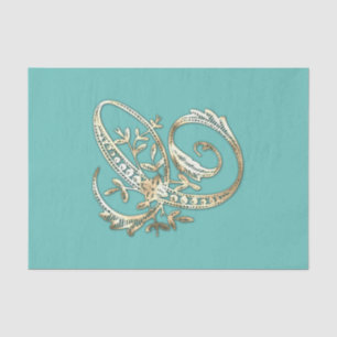 Vintage Ornate Gold Monogram C Tissue Paper