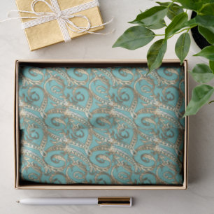 Vintage Ornate Gold Monogram H Tissue Paper