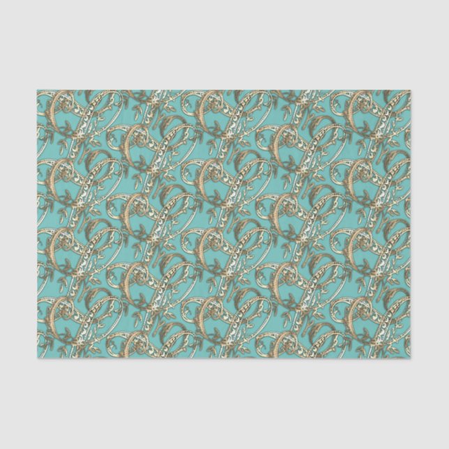 Vintage Ornate Gold Monogram L Tissue Paper (Front)