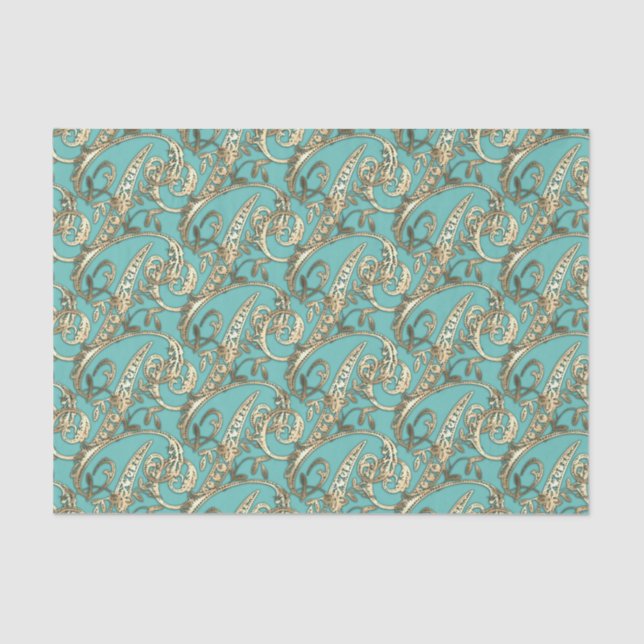 Vintage Ornate Gold Monogram P Tissue Paper (Front)