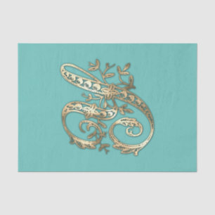 Vintage Ornate Gold Monogram Y Tissue Paper