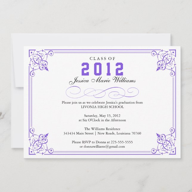 Vintage & Ornate Graduation Invitation (Front)