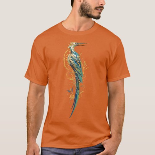 Vintage ornate heron T_Shirt