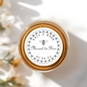Vintage Ornate Meant to Bee Honey Wedding Favor Classic Round Sticker