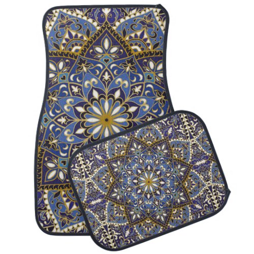 vintage ornate pattern with floral elements Orien Car Floor Mat