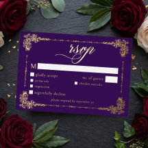 Vintage Ornate Purple Gold Scroll Gothic Wedding