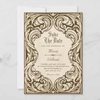 Vintage ornate save the date