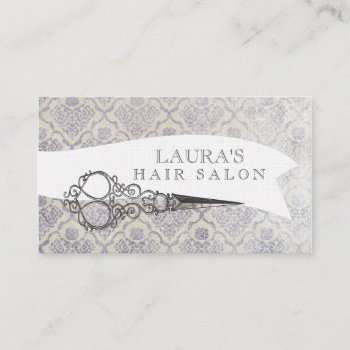 Vintage Ornate Scissors Hair Salon Business Cards by Pip_Gerard at Zazzle