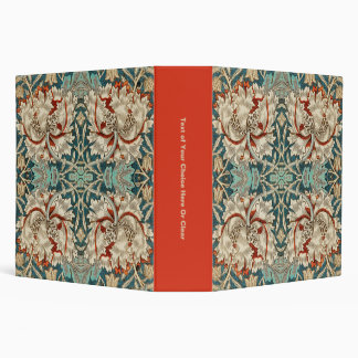 Vintage Ornate Teal Orange Regency Pattern 3 Ring Binder