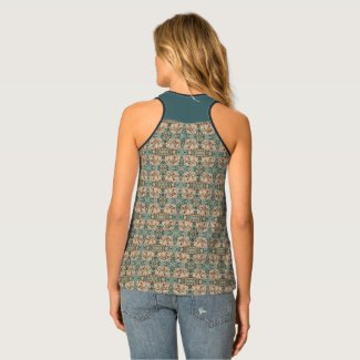 Vintage Ornate Teal Orange Stylish Pattern