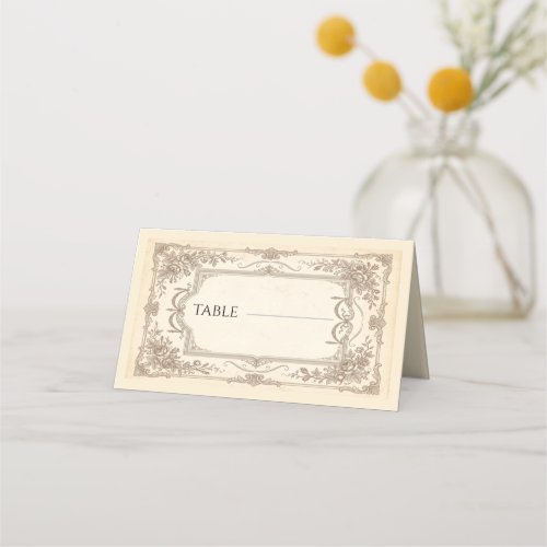 Vintage Ornate Wedding Place Card