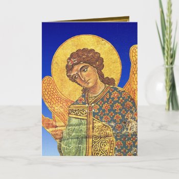 Vintage Orthodox Ikon  Angel Gabriel Holiday Card by allchristian at Zazzle
