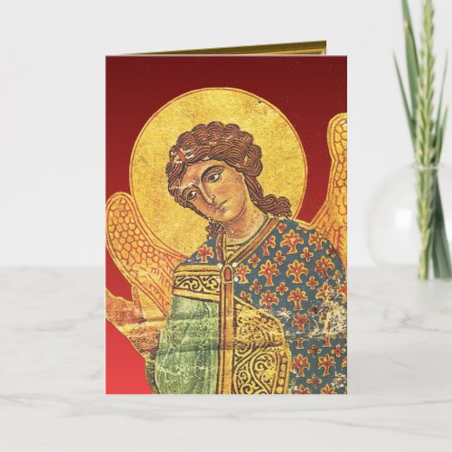 Vintage Orthodox ikon angel Gabriel Holiday Card