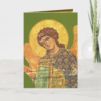 Vintage Orthodox ikon, angel Gabriel Holiday Card