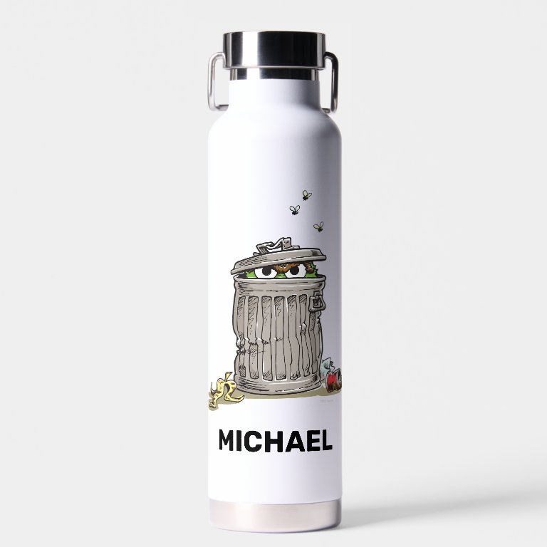 Vintage Oscar in Trash Can | Add Your Name Water Bottle