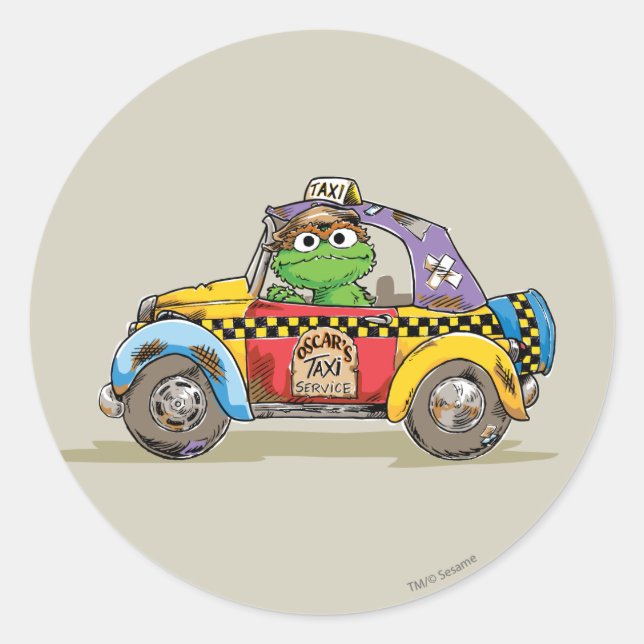 Vintage Oscar's Taxi Service Classic Round Sticker (Front)