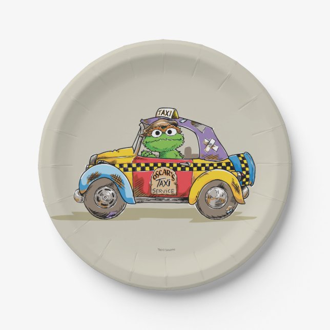 Vintage Oscar's Taxi Service Paper Plates (Front)
