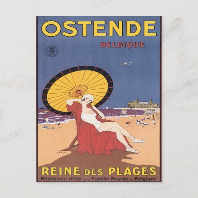 Vintage Ostende Belgique Postcard (Front)