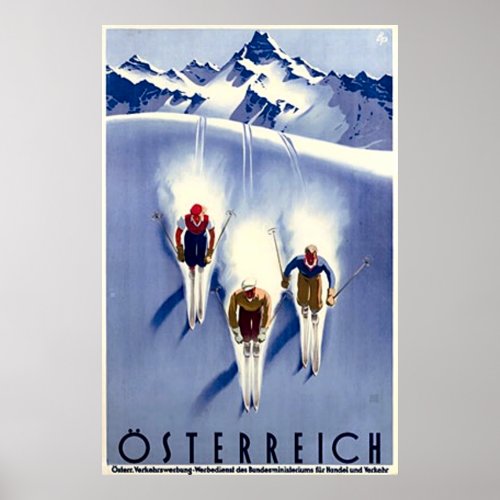 Vintage sterreich Ski Poster