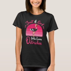 Vintage Ostrich Bird Just A Girl Who Loves Ostric T-Shirt