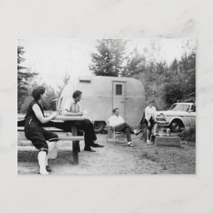 Vintage Ottawa National Forest Camping, Michigan Postcard