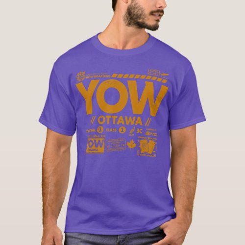 Vintage Ottawa YOW Airport Code Travel Day Retro T T_Shirt