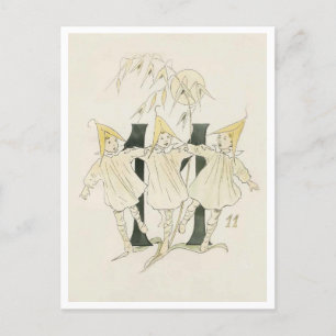 Vintage Ottilia Adelborg Floral Number - 11 Postcard