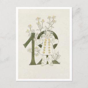 Vintage Ottilia Adelborg Floral Number - 12 Postcard