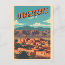 Vintage Ouarzazate city kasbah Sahara Desert moroc