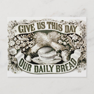 Vintage Our Daily Bread Christian Prayer 1872 Postcard
