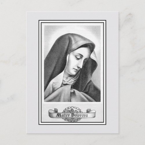 Vintage Our Lady of Sorrows catholic devotional Postcard
