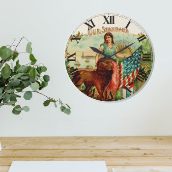 Vintage Our Standard Label Large Clock by BluePress at Zazzle