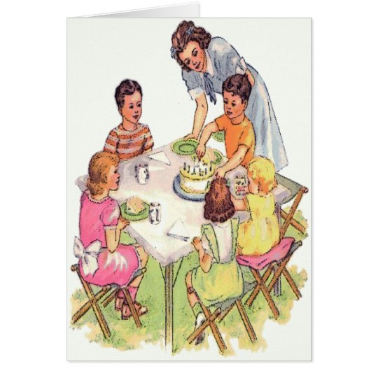 Vintage Outdoor Birthday Party Card