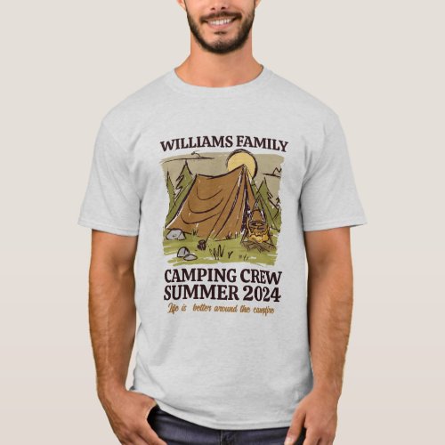 Vintage Outdoor Family Reunion Camping Crew  T_Shirt