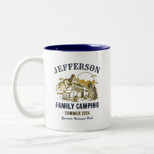 Vintage Outdoor Family Reunion Camping Trip Two-Tone Coffee Mug