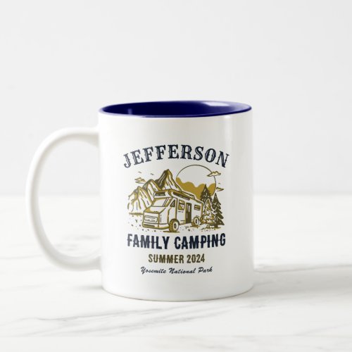 Vintage Outdoor Family Reunion Camping Trip Two_Tone Coffee Mug
