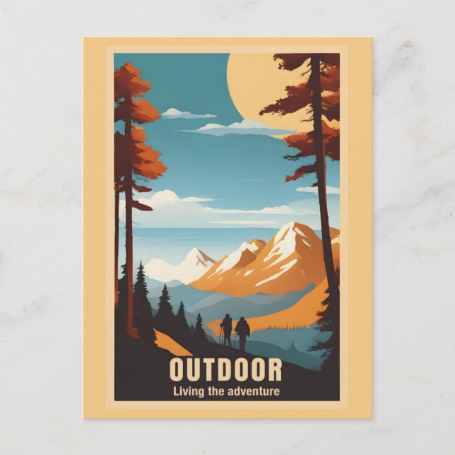 Vintage Outdoor Hiking Nature Adventure Postcard (Front)