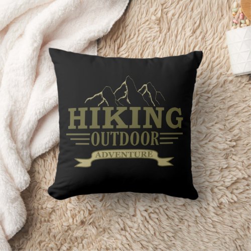 vintage outdoor hiking throw pillow