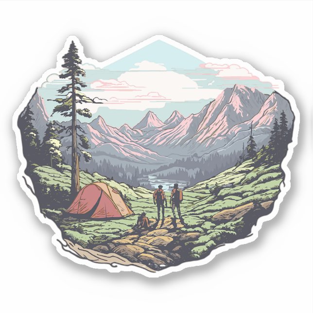 Vintage Outdoor  Sticker (Front)
