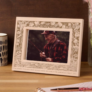 Vintage Outdoors Fishing Border Engraved Frames