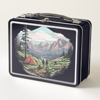 VINTAGE OUTDOORS METAL LUNCH BOX