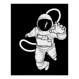 Vintage Outer Space Funny Astronaut Poster