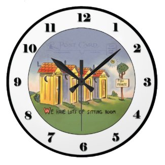 Vintage Outhouse Clock