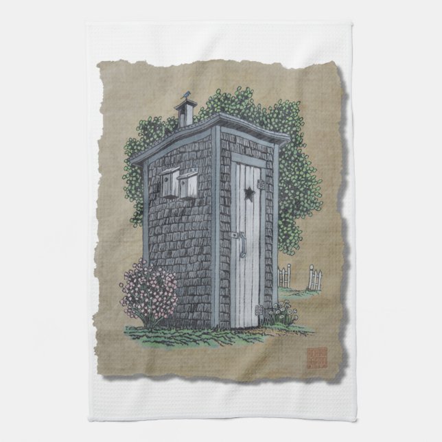 Vintage Outhouse Towel (Vertical)