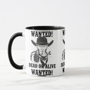 Vintage Outlaw Cowboy Wanted Poster Mug