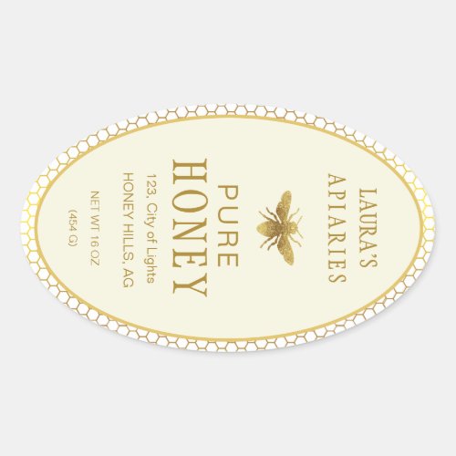 Vintage Oval Honey Bee Queenline Apiarist Label 